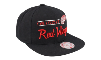 NHL Retro Lock Up Snapback Cap "Detroit Red Wings - Black" 6HSSLD21213 DRWBLCK