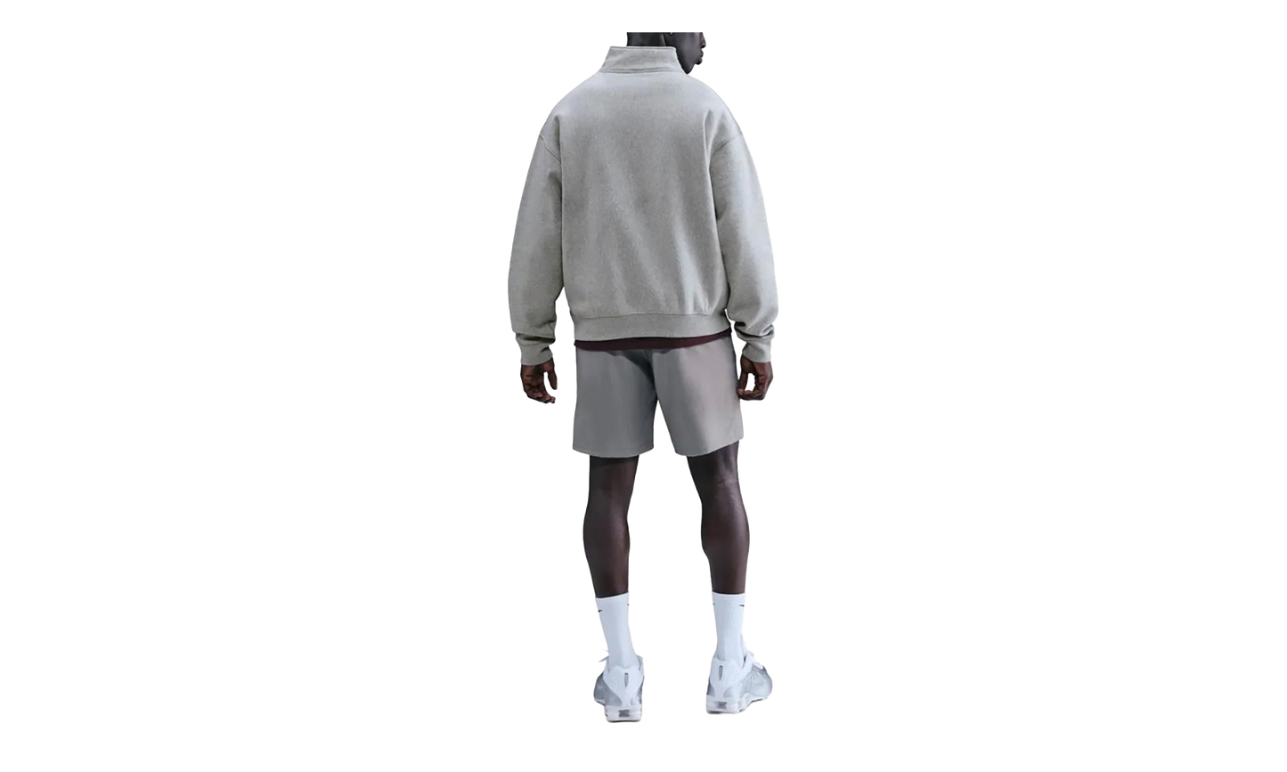 Solo Swoosh Fleece Quarter Zip Top "Dark Grey Heather / Light Smoke Grey / White" HV1094 063