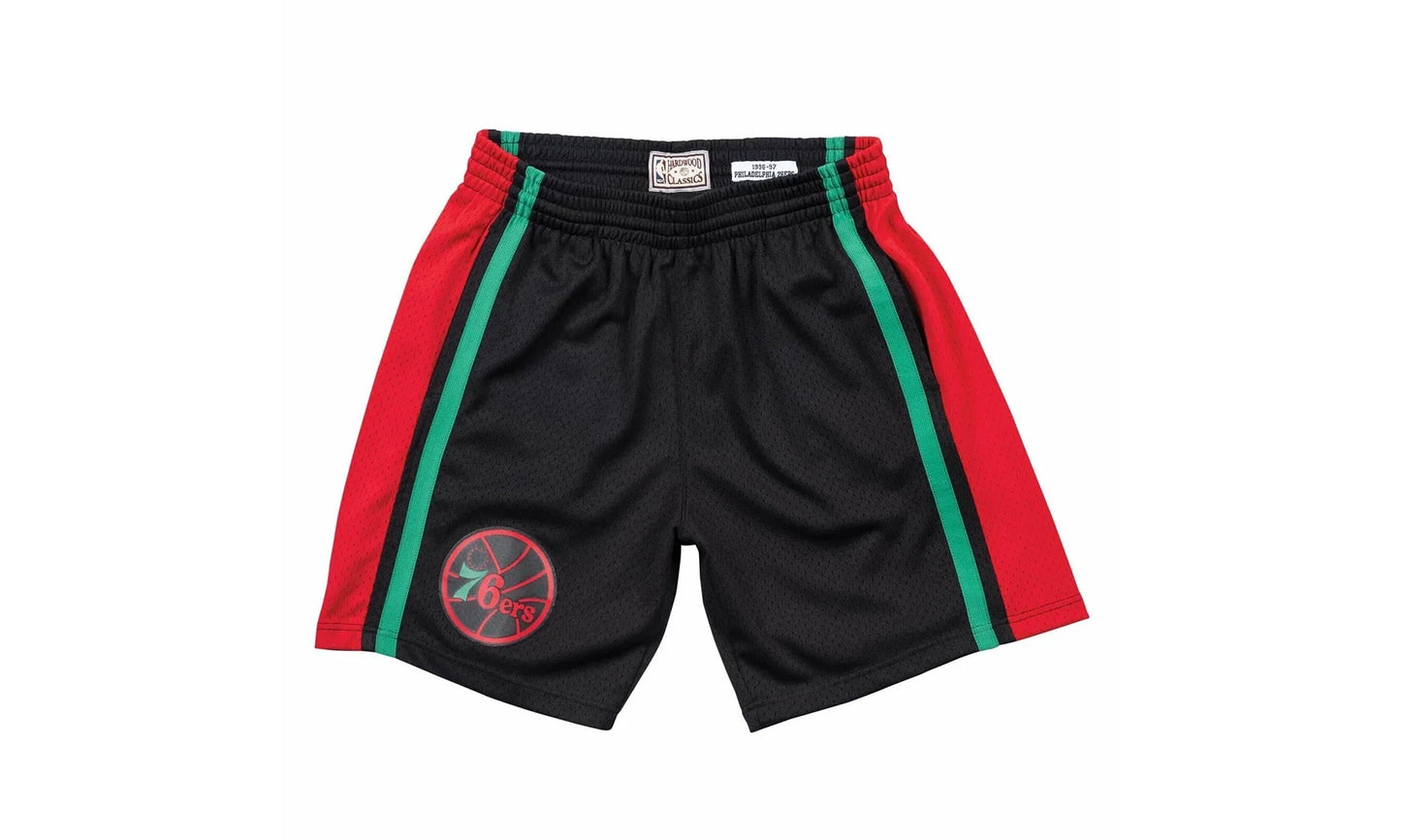 NBA Christmas Swingman Shorts "1996-97 Philadelphia 76ers - Black" SMSHNG18811 P76BLCK196