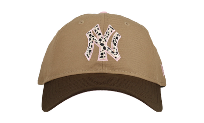 9TWENTY New York Yankees Premium Adjustable Hat "Tan / Walnut Safari Print - Pink Brim" NE333