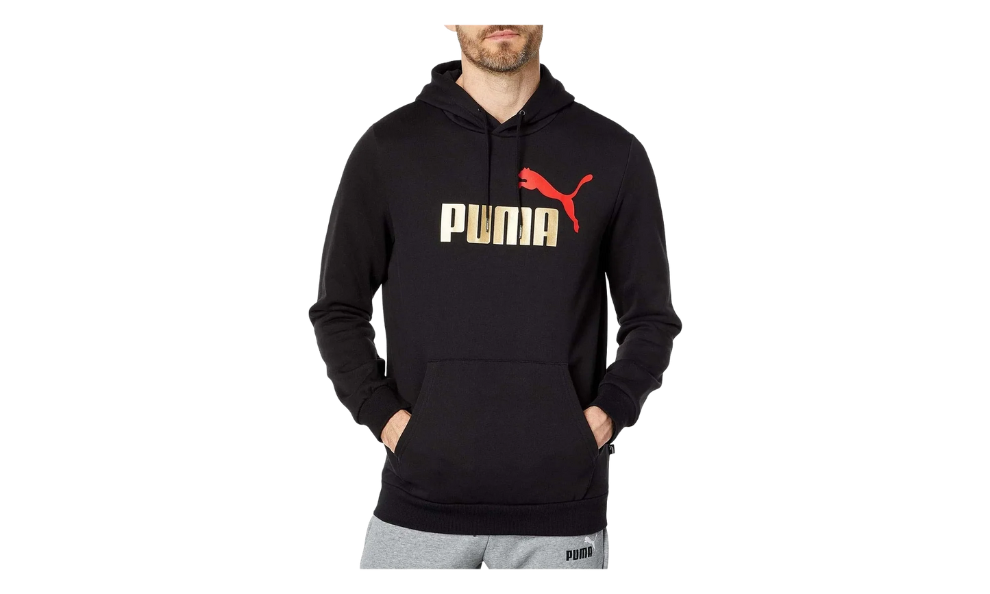 Essential+ Big Logo Fleece Hoodie "Cotton Black / Gold" 846849 90