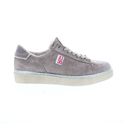 Flanch Mens Gray Leather Lace Up Lifestyle Sneakers Shoes