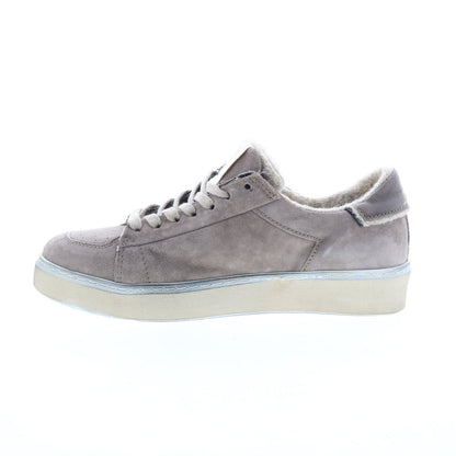 Flanch Mens Gray Leather Lace Up Lifestyle Sneakers Shoes