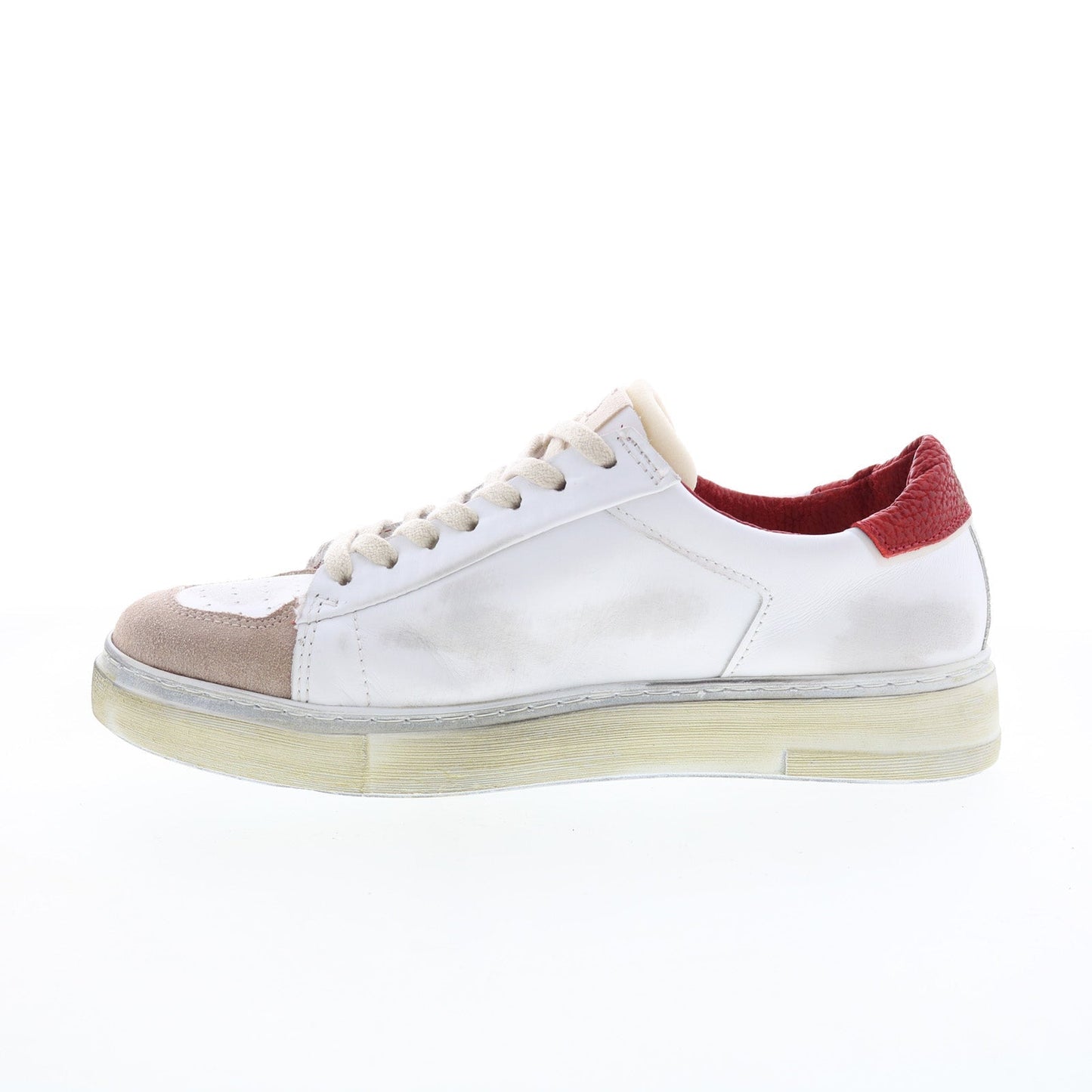 Flanch Mens White Leather Lace Up Lifestyle Sneakers Shoes