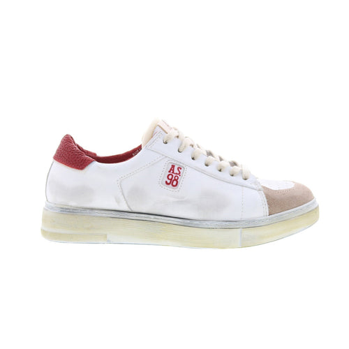 Flanch Mens White Leather Lace Up Lifestyle Sneakers Shoes