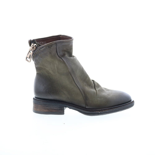 Fleetwood Womens Green Leather Zipper Casual Dress Boots