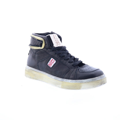 Folie Mens Blue Leather Zipper Lifestyle Sneakers Shoes