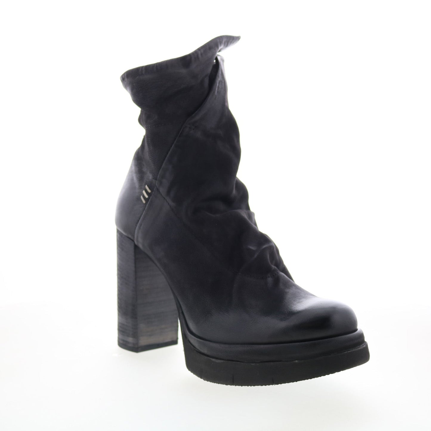 Frannie Womens Black Leather Zipper Ankle & Booties Boots
