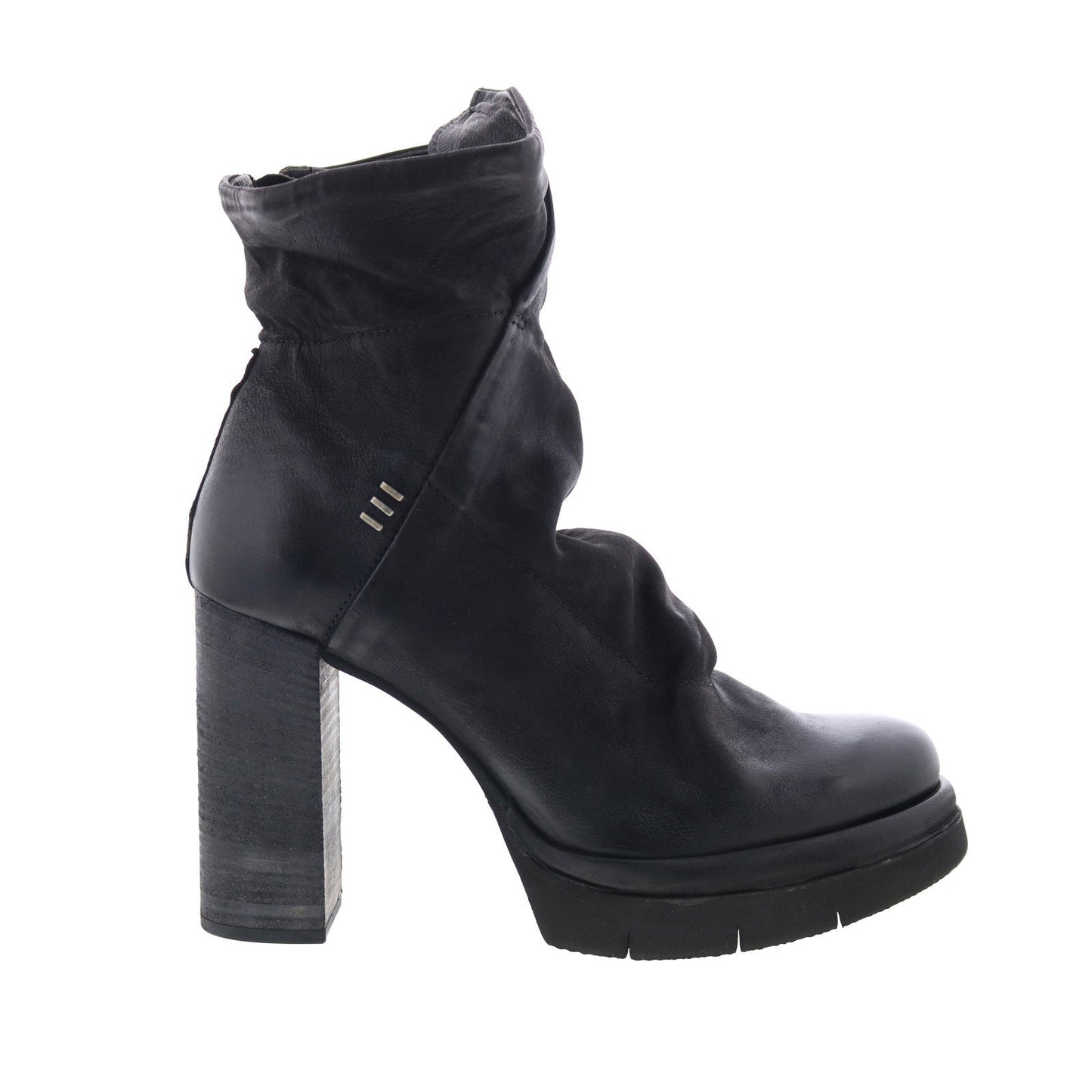 Frannie Womens Black Leather Zipper Ankle & Booties Boots