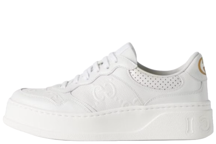 GG Embossed White Leather (Women's)