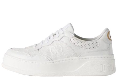 GG Embossed White Leather (Women's)