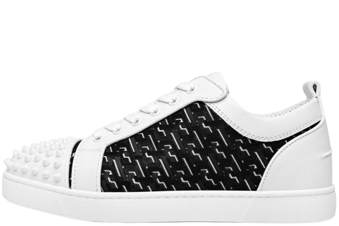 Louis Junior Spikes Orlato Flat CL Monogram White Black