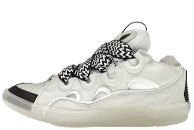 Leather Curb Sneaker White