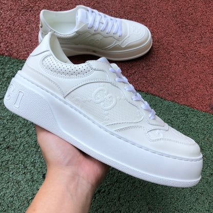 GG Embossed White Leather (Women's)