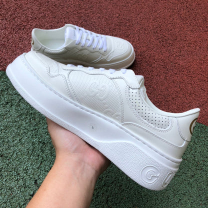 GG Embossed White Leather (Women's)