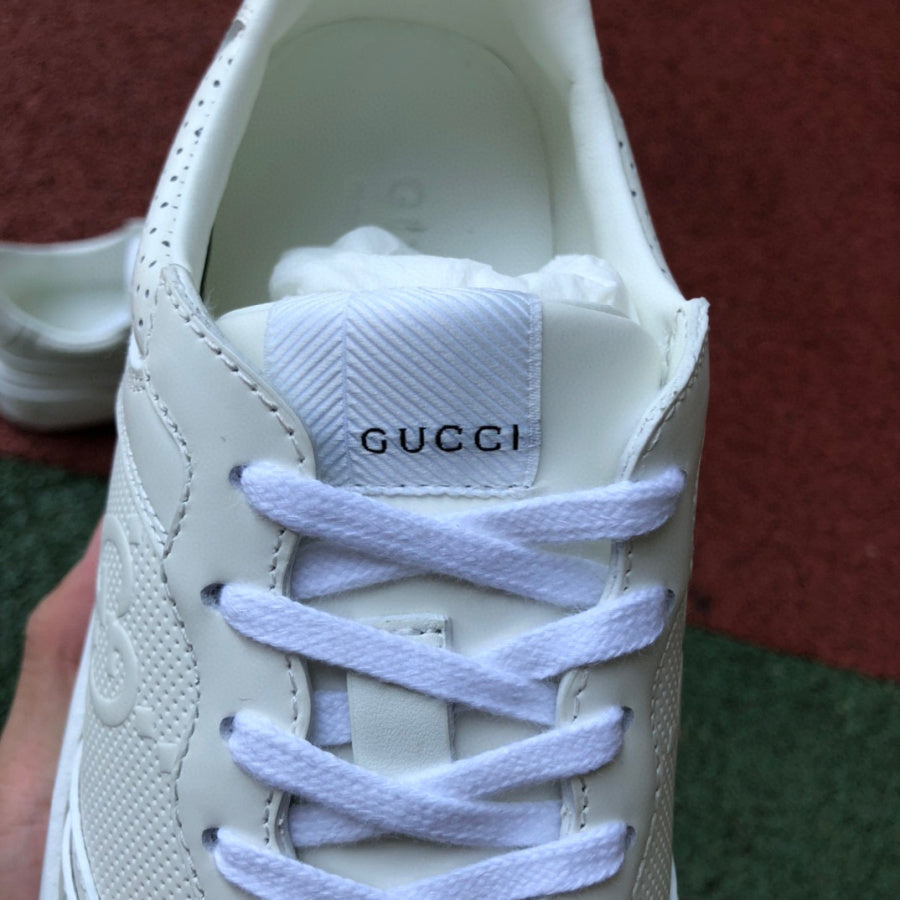 GG Embossed White Leather (Women's)