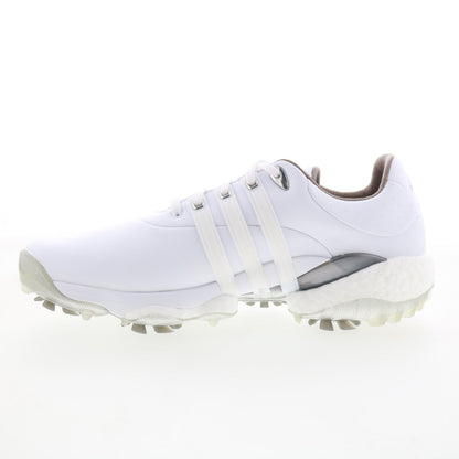 Tour360 22 GV7245 Mens White Leather Lace Up Athletic Golf Shoes