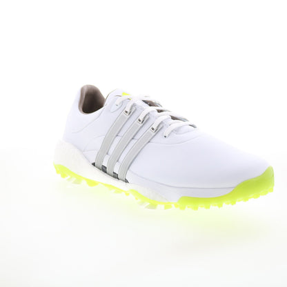 Tour360 22 GX4128 Mens White Leather Lace Up Athletic Golf Shoes
