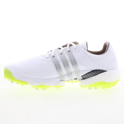 Tour360 22 GX4128 Mens White Leather Lace Up Athletic Golf Shoes