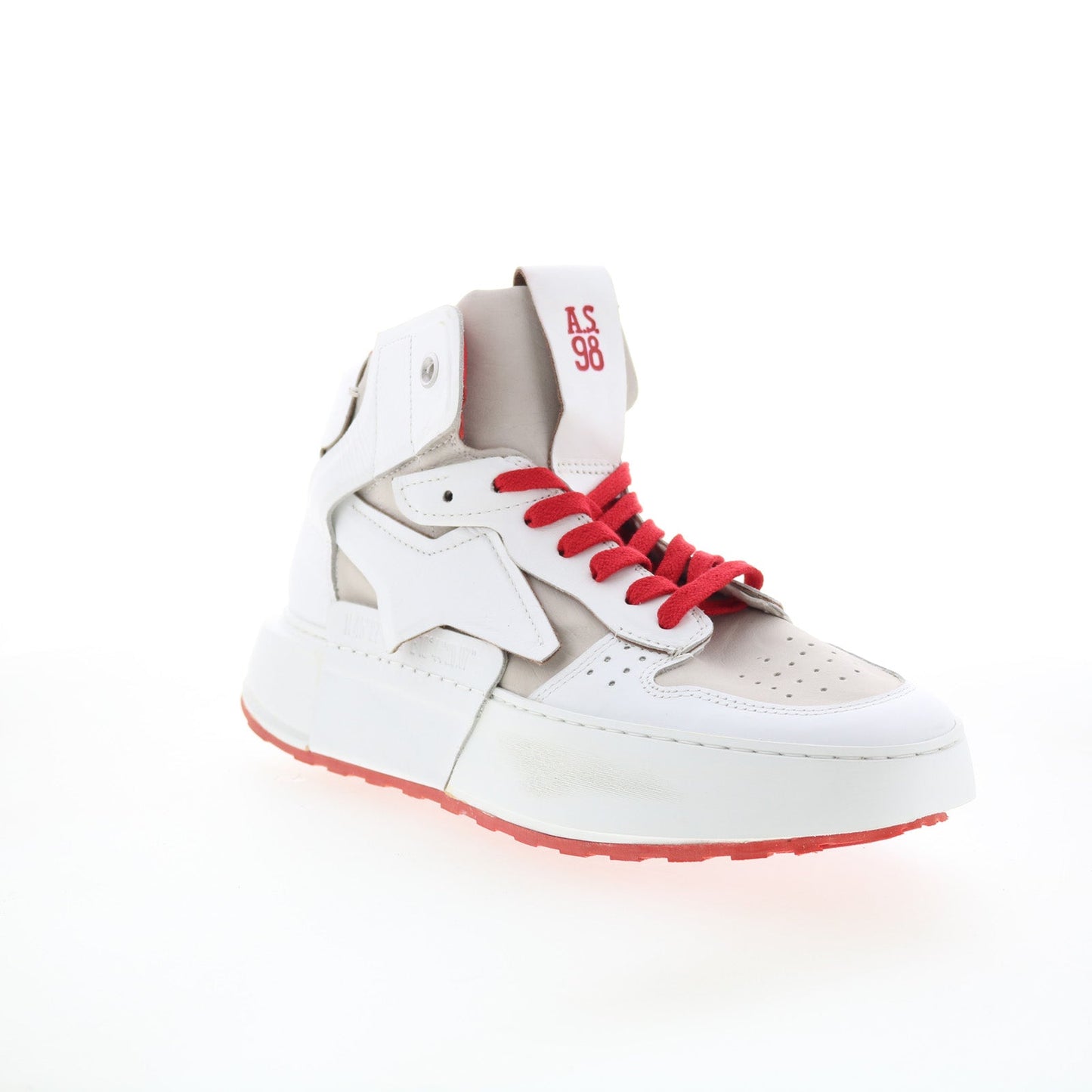 Haldon Womens White Leather Lace Up Lifestyle Sneakers Shoes