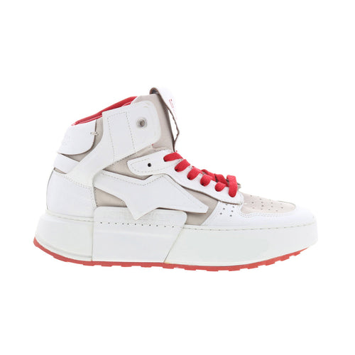 Haldon Womens White Leather Lace Up Lifestyle Sneakers Shoes