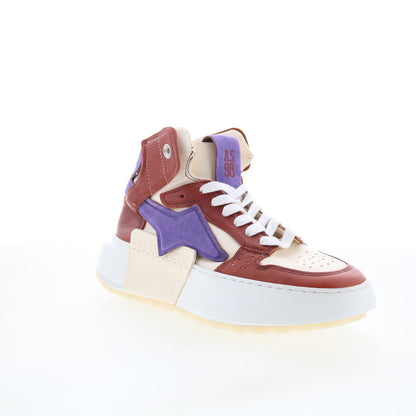 Haldon Womens Beige Leather Lace Up Lifestyle Sneakers Shoes