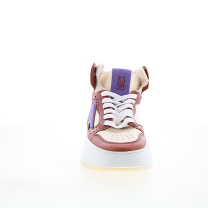 Haldon Womens Beige Leather Lace Up Lifestyle Sneakers Shoes