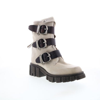 Hamish Womens Gray Leather Zipper Casual Dress Boots