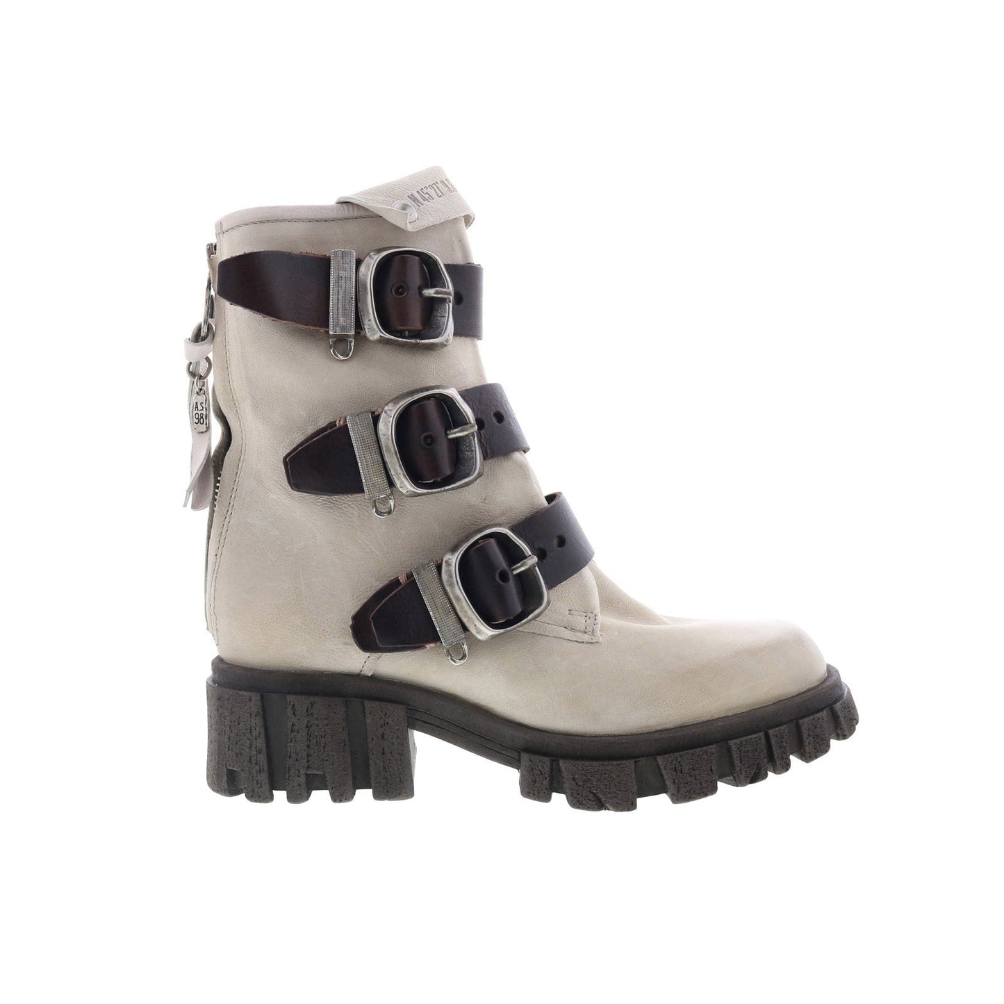 Hamish Womens Gray Leather Zipper Casual Dress Boots