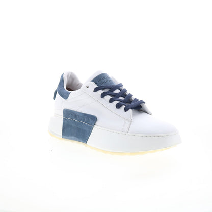 Hannie Womens White Leather Lace Up Lifestyle Sneakers Shoes