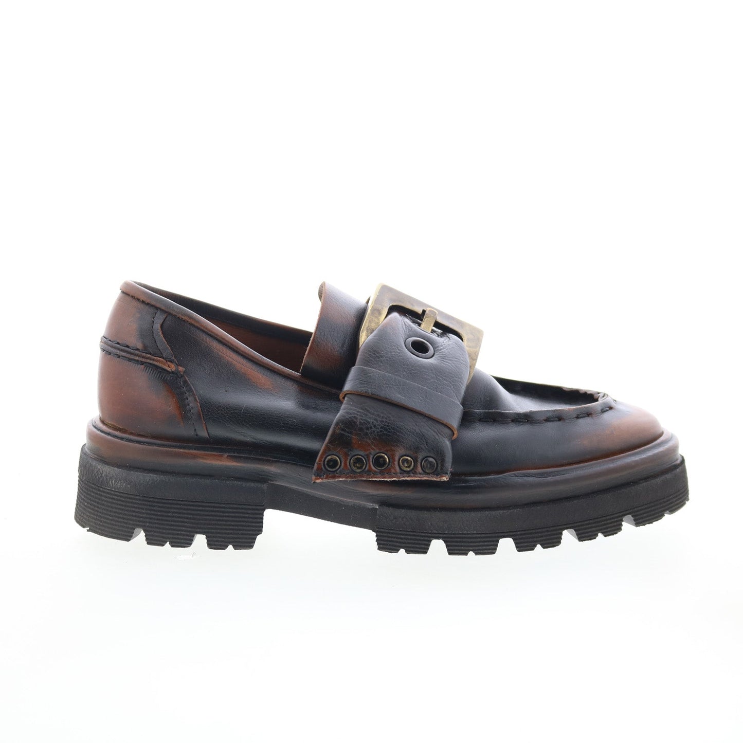 Heddy Womens Brown Leather Slip On Loafers & Slip Ons Casual Shoes