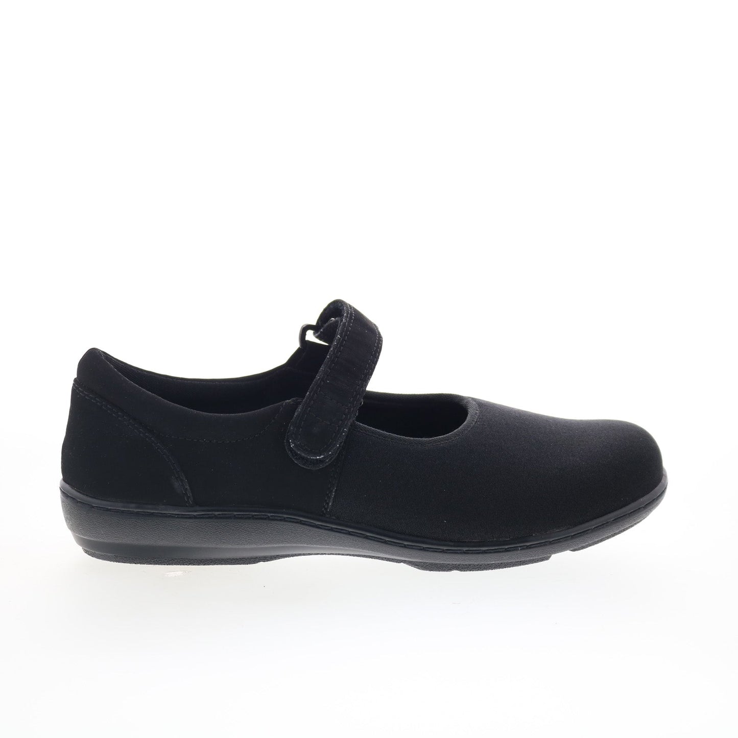 Aetrex Berries Helen Stretch MJ E390W Womens Black Wide Mary Jane Flats Shoes