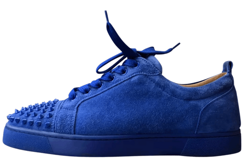 Louis Flat Calf Spikes Velour 'Electric Blue