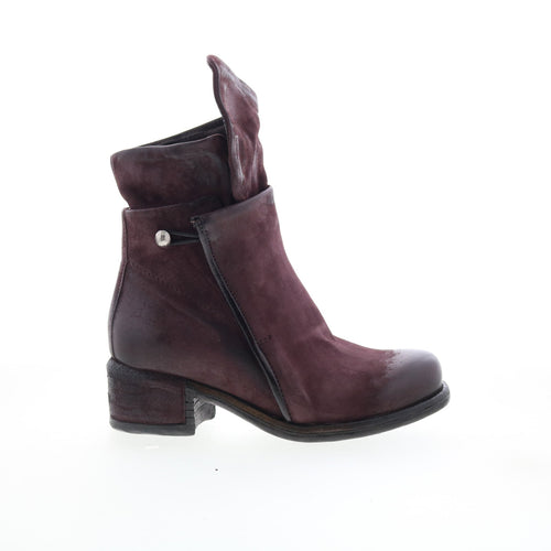 Ibsen Womens Burgundy Leather Zipper Casual Dress Boots