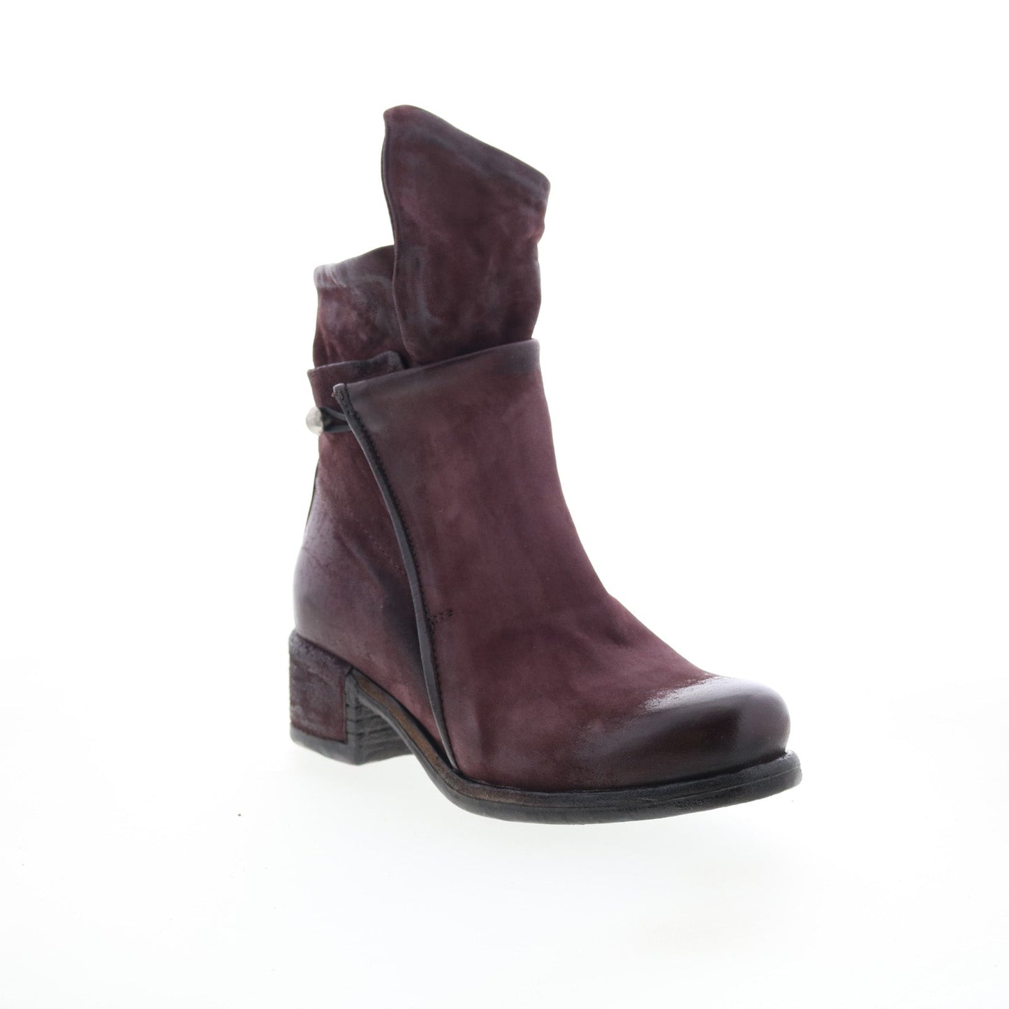 Ibsen Womens Burgundy Leather Zipper Casual Dress Boots