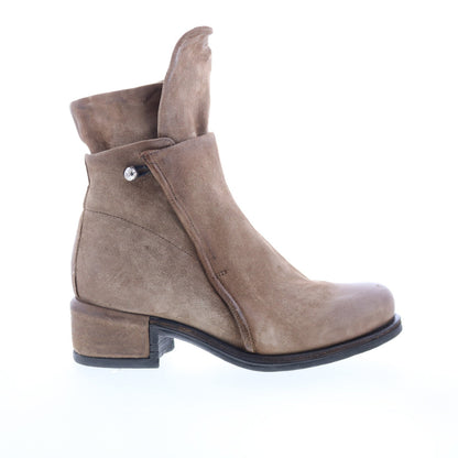 Ibsen Womens Brown Leather Zipper Ankle & Booties Boots