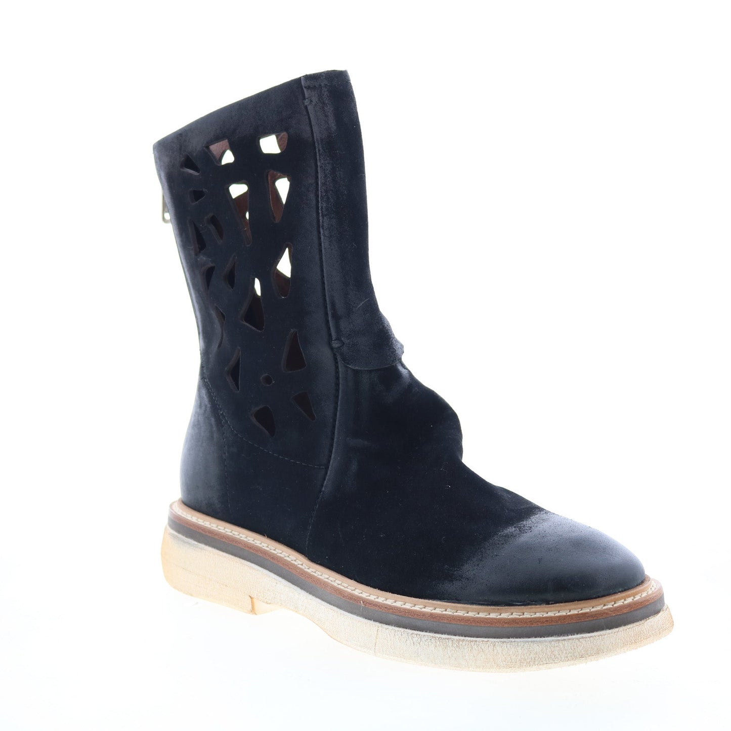 Idelco Womens Black Leather Zipper Casual Dress Boots