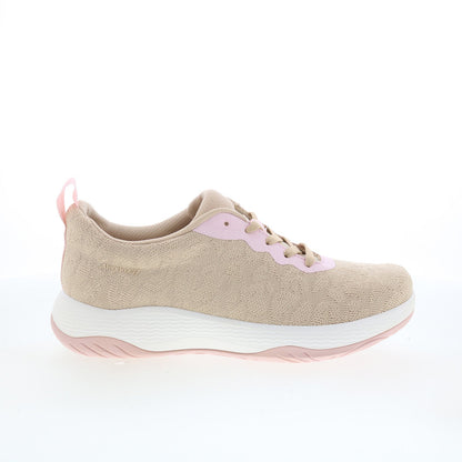 Alegria In8 IN8-6498 Womens Beige Canvas Lace Up Lifestyle Sneakers Shoes