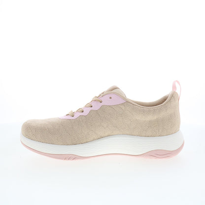 Alegria In8 IN8-6498 Womens Beige Canvas Lace Up Lifestyle Sneakers Shoes