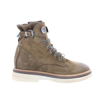 Ingle Womens Brown Leather Lace Up Casual Dress Boots