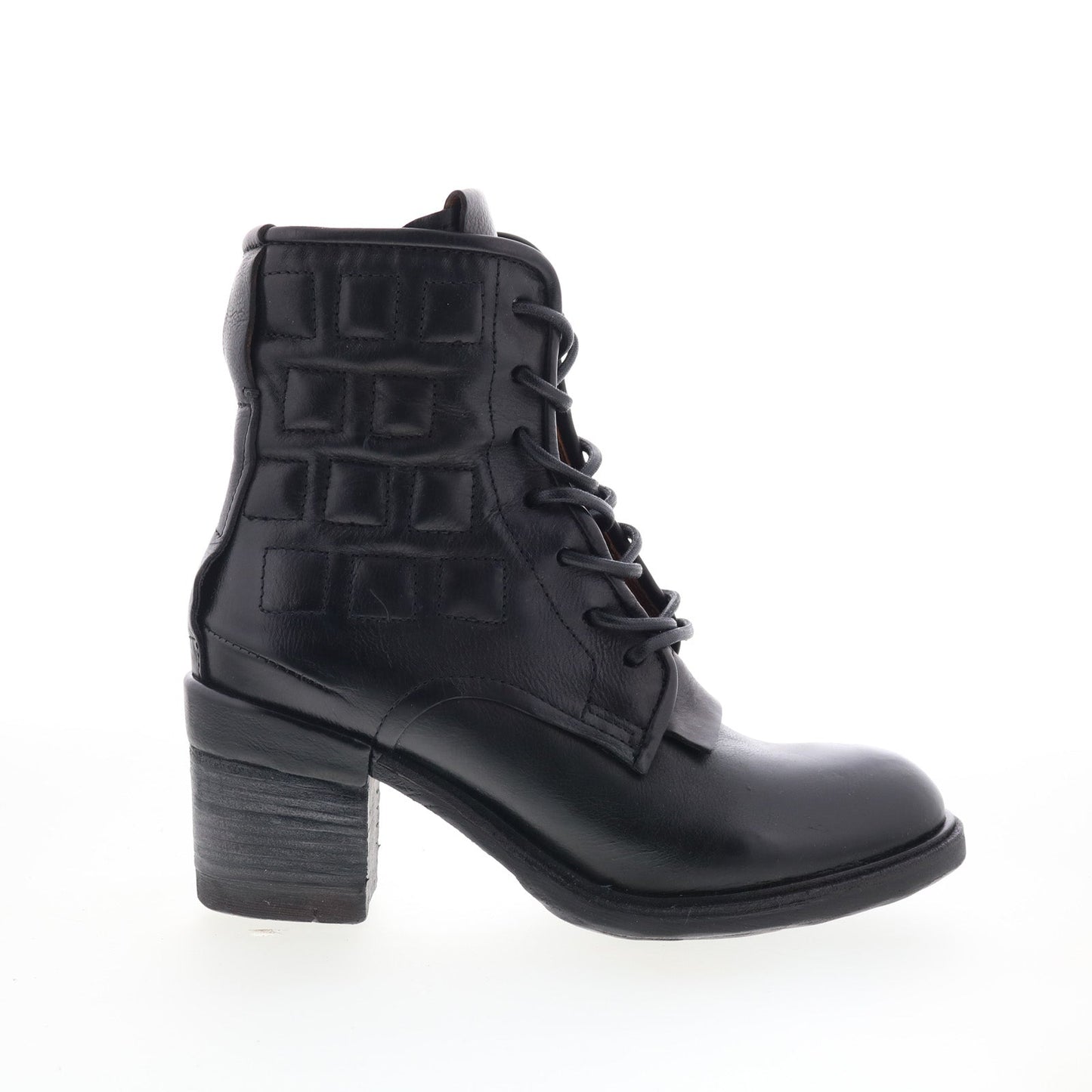 Jalen Womens Black Leather Lace Up Ankle & Booties Boots