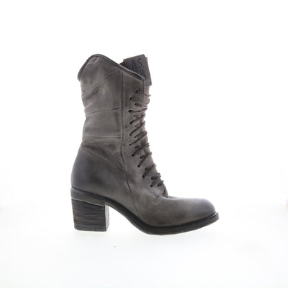 Jasper Womens Gray Leather Zipper Casual Dress Boots
