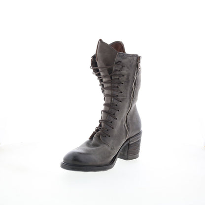 Jasper Womens Gray Leather Zipper Casual Dress Boots