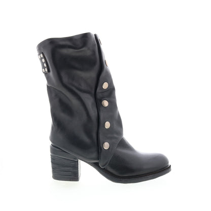 Jensen Womens Black Leather Zipper Ankle & Booties Boots