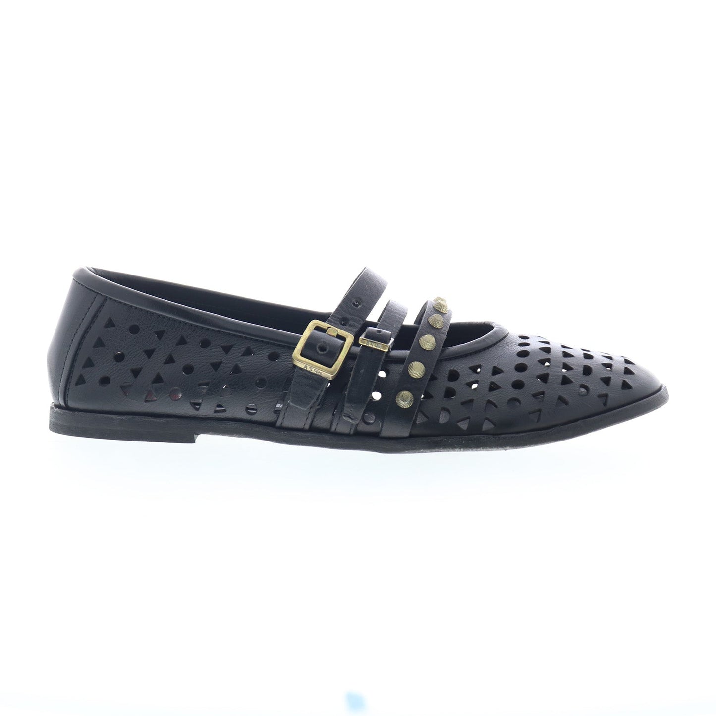Jett Womens Black Leather Hook & Loop Loafer Flats Shoes