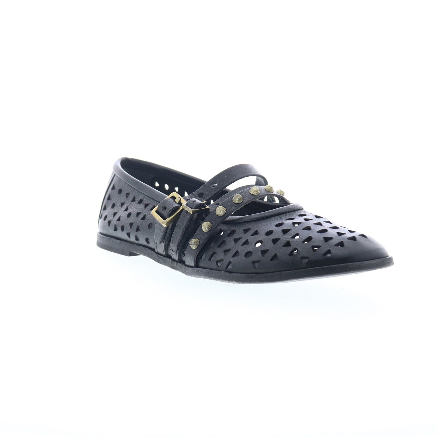 Jett Womens Black Leather Hook & Loop Loafer Flats Shoes