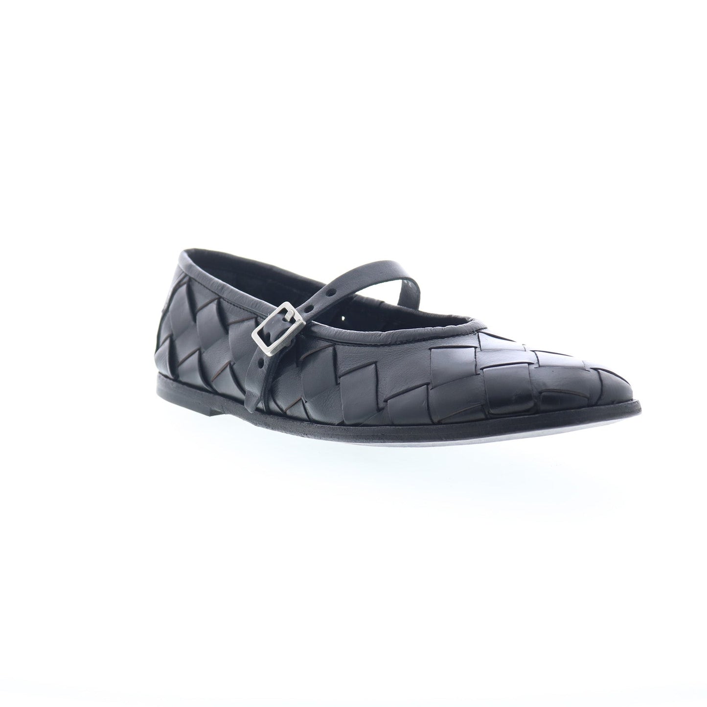 Jordan Womens Black Leather Hook & Loop Mary Jane Flats Shoes
