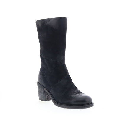Justin Womens Black Suede Zipper Casual Dress Boots