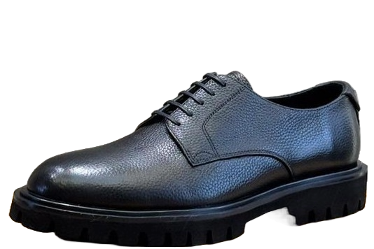 Brushed Calfskin Derby Shoes – Black