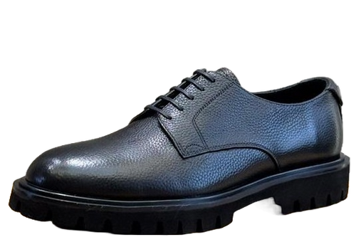 Brushed Calfskin Derby Shoes – Black